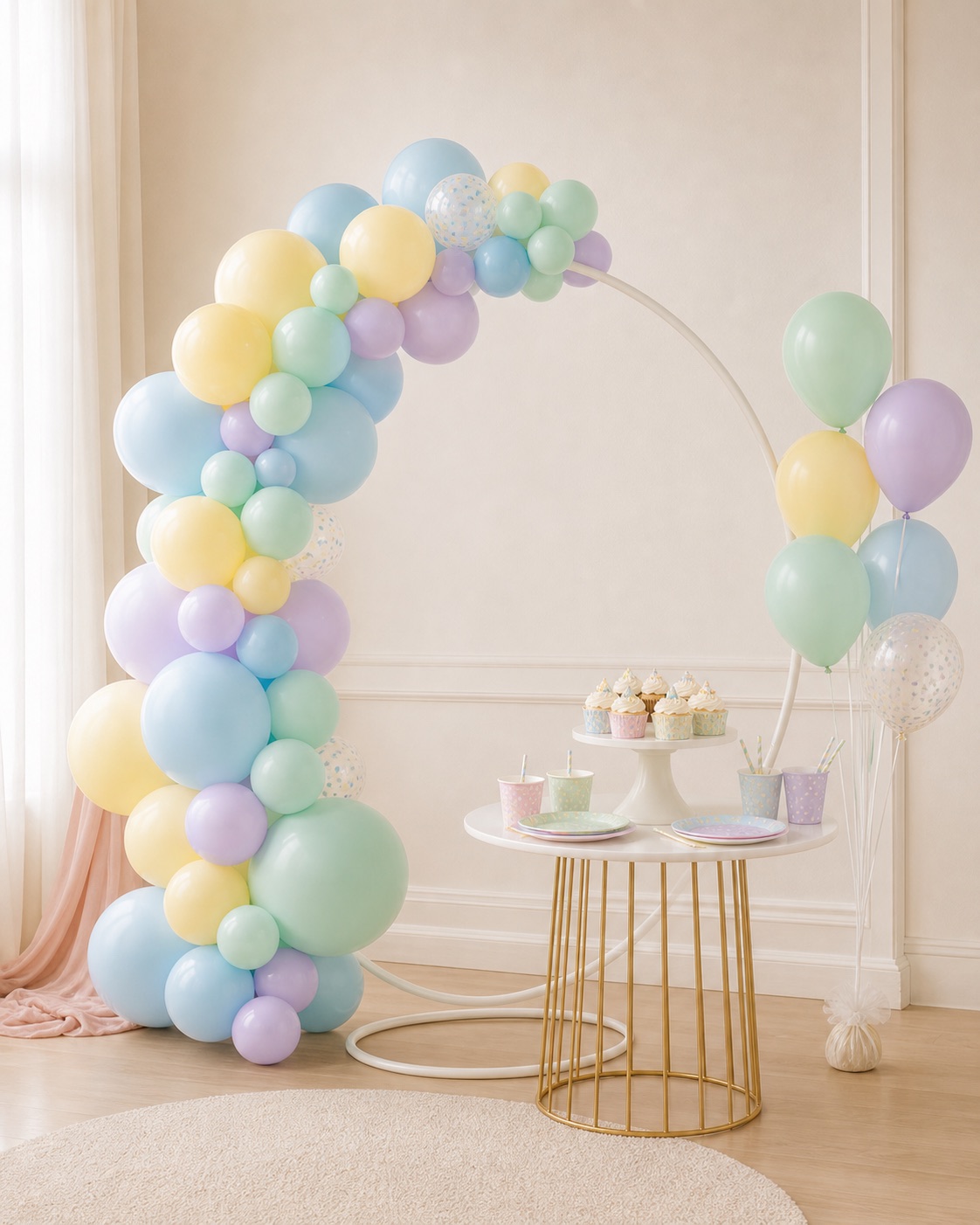 Suport simplu cu baloane pastel