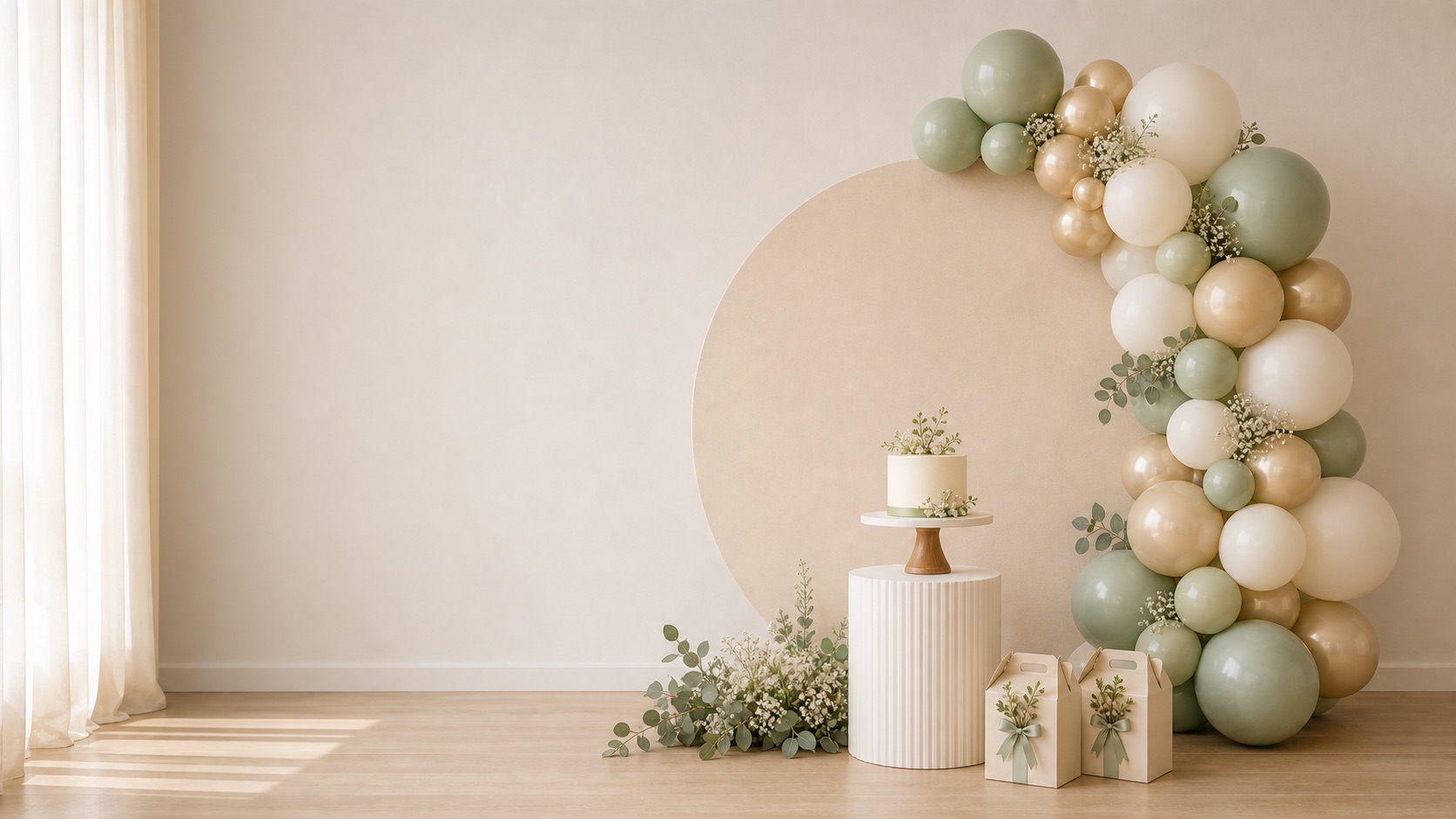 Decor simplu cu baloane pentru eveniment